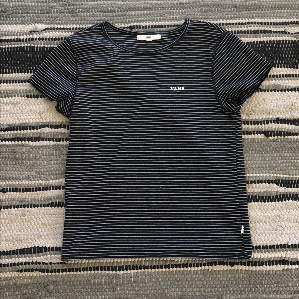 Vans black and white stripped shirt
